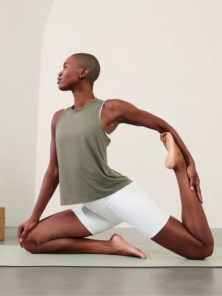 Athleta Green Ease In Mesh Tank Top - Image 1 of 3