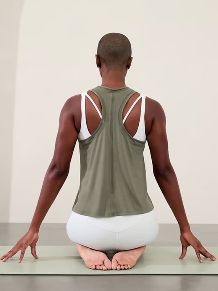 Athleta Green Ease In Mesh Tank Top - Image 2 of 3