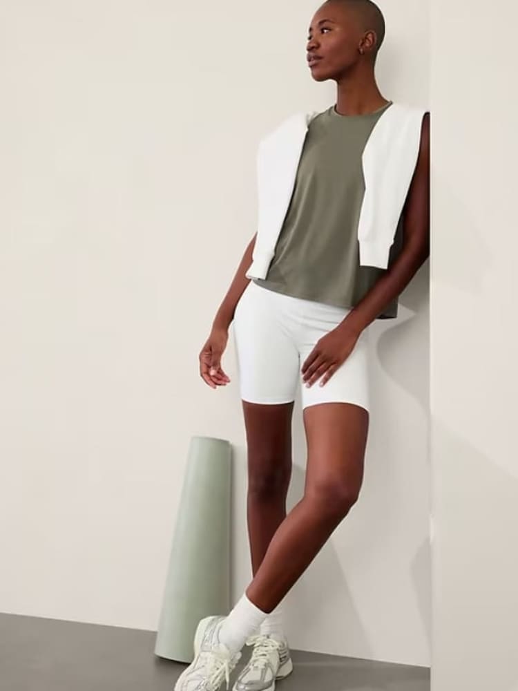 Athleta Green Ease In Mesh Tank Top - Image 3 of 3