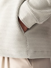 Нейтральный - Two Tone Birdseye Texture Shacket with Poppers - Изображение 5 из 8