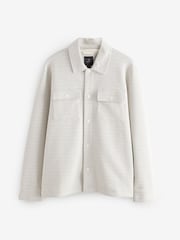 Нейтральный - Two Tone Birdseye Texture Shacket with Poppers - Изображение 6 из 8