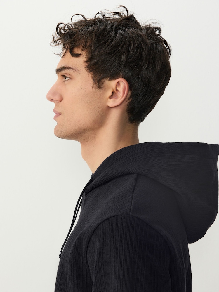 Black Textured Hoodie - Image 6 of 6