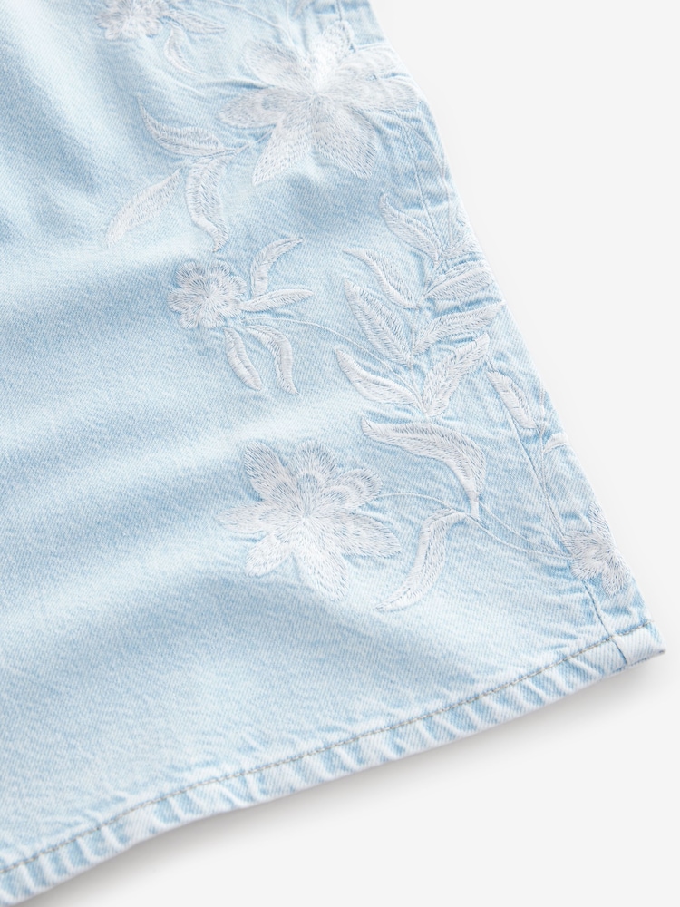 Bleach 100% Cotton Embroidered Wide Leg Jeans - Image 7 of 8