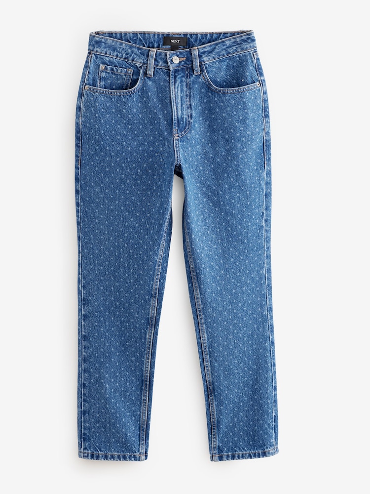 Blue Polkadot Straight Jeans - Image 5 of 7