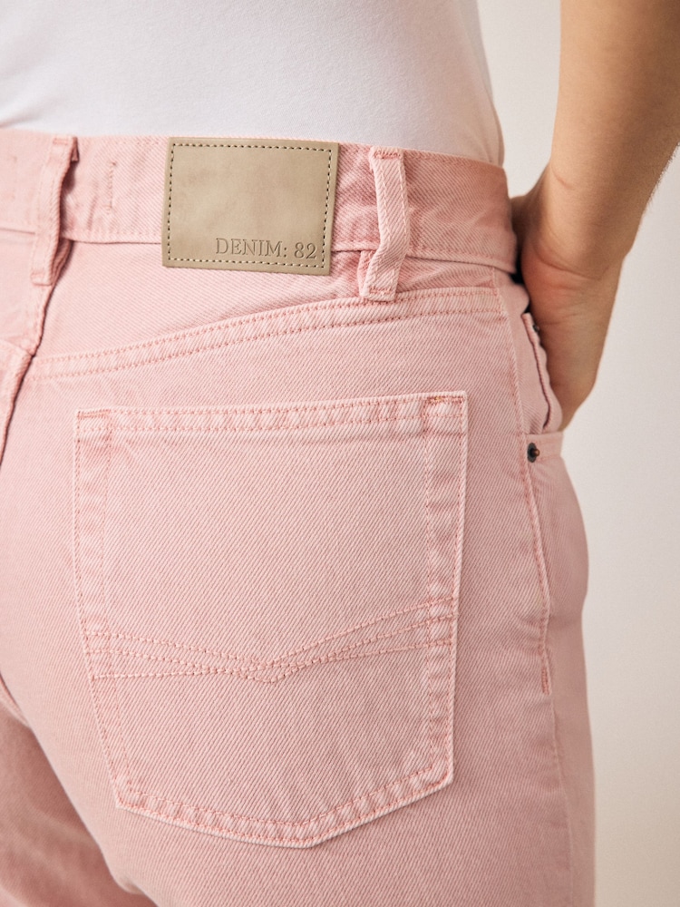 Roze - 100% katoenen mom jeans met rechte pijpen - Image 5 of 8