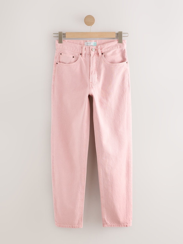 Roze - 100% katoenen mom jeans met rechte pijpen - Image 6 of 8