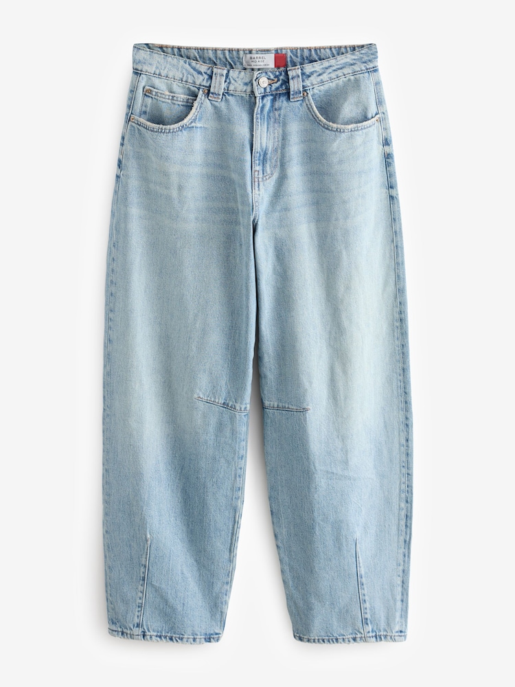 Gebleekte denim - Hourglass Darted Knee Barrel 100% Cotton Jeans - Image 6 of 8