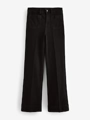 Black Patch Pocket Wide Leg Jeans - Image 5 of 6