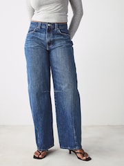Donkerblauw - Hourglass Darted Knee Barrel 100% Cotton Jeans - Image 2 of 8