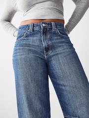 Donkerblauw - Hourglass Darted Knee Barrel 100% Cotton Jeans - Image 3 of 8