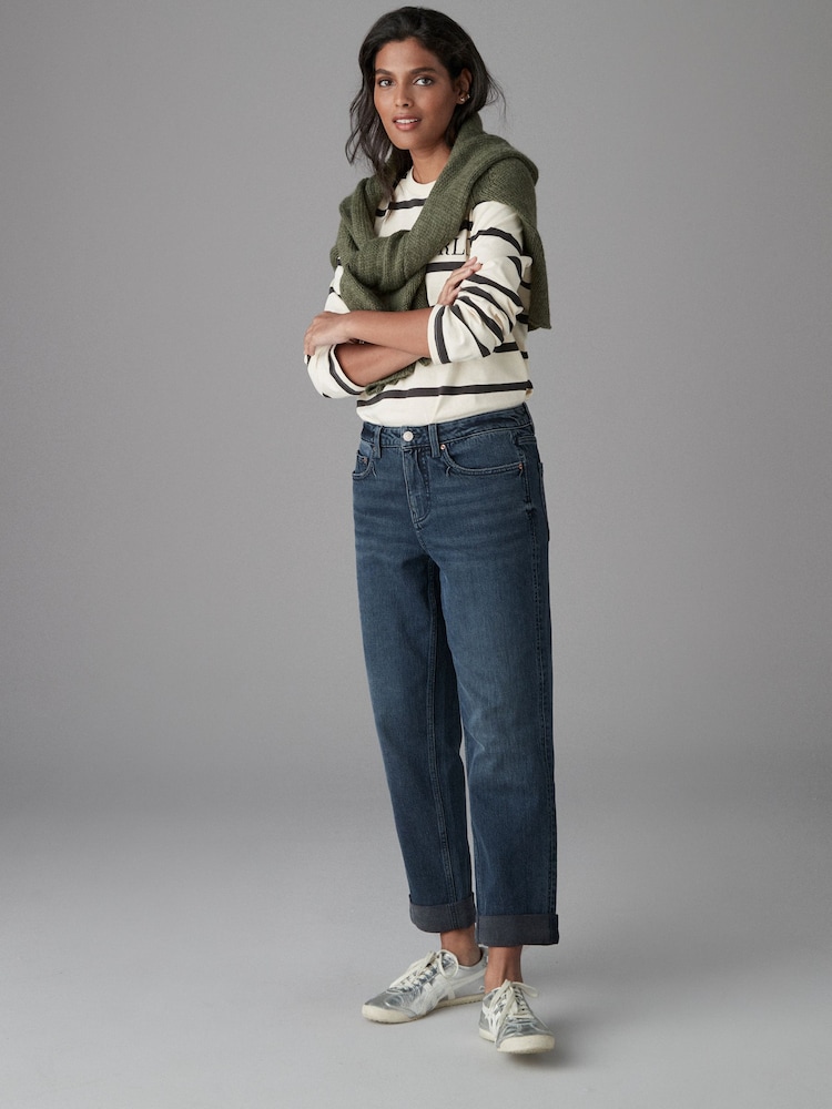 Inky Blue Boyfriend Jeans - Image 1 of 8