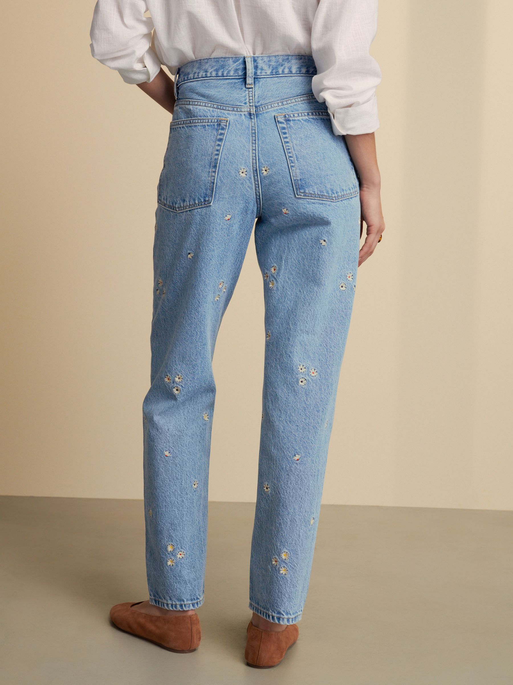 デニム・ジーパン MOTHER Cotton blend jeans with embroidered monogram Blu s-l400.jpg