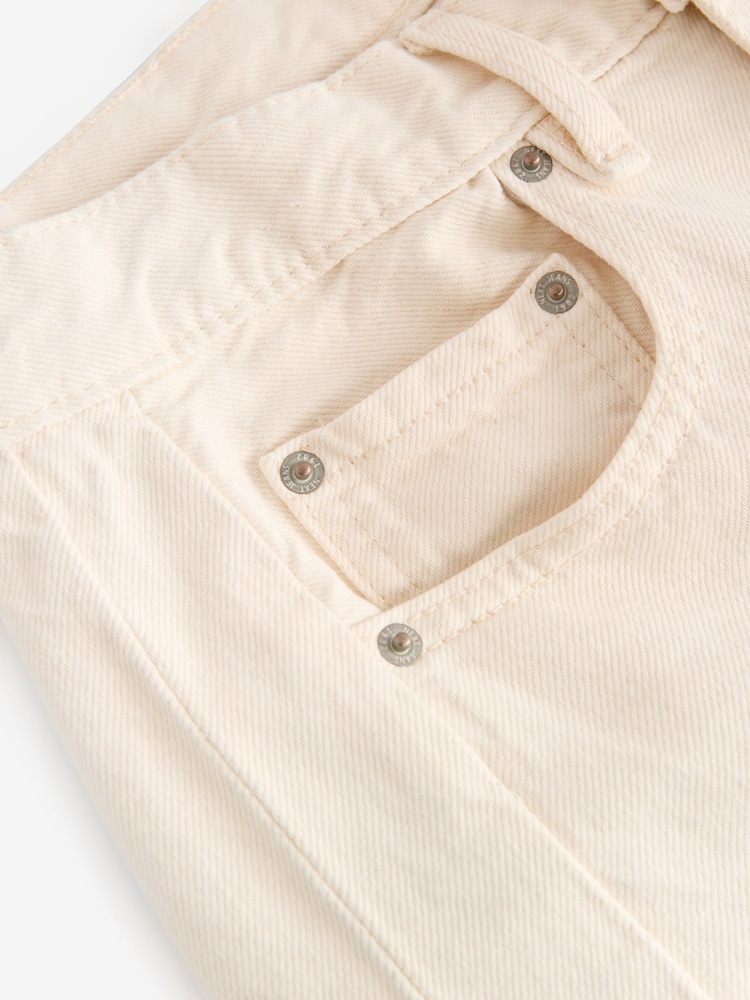 Ecru 100% Cotton Arched Barrel Jeans - Image 7 of 8