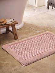 Christy Rose Portobello Stripe 100% Cotton Bath Mat - Image 1 of 4