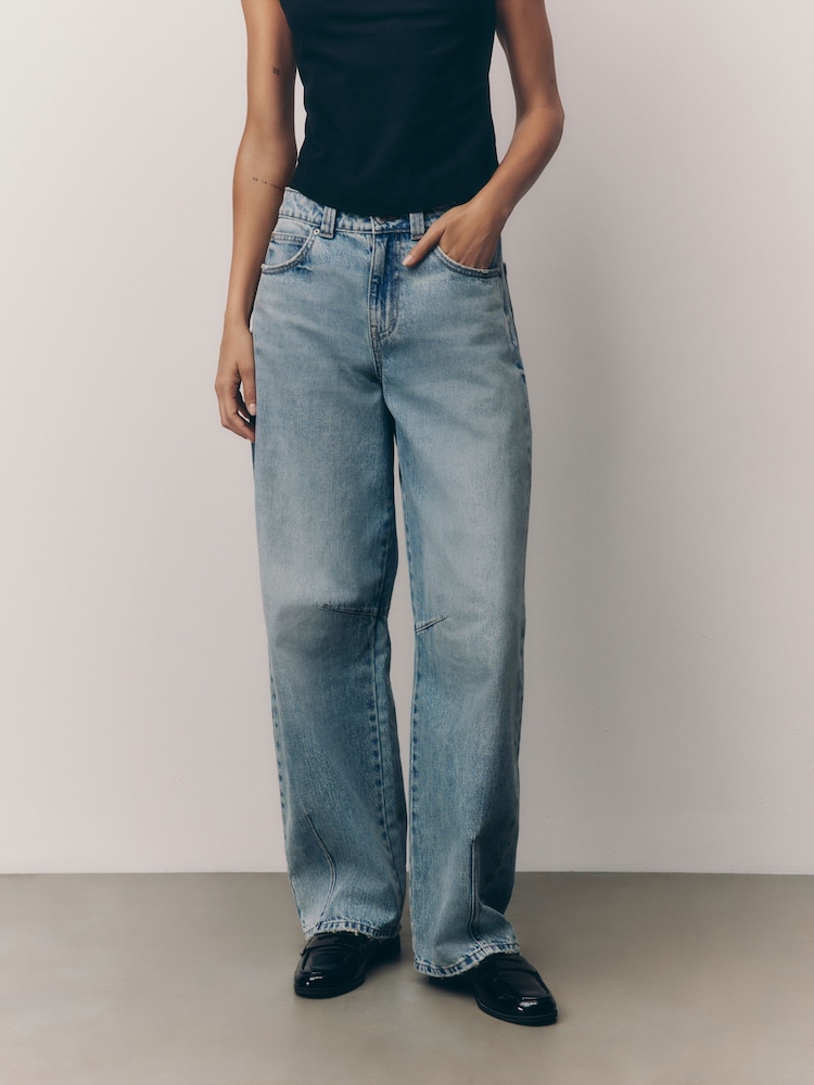 Bleach Darted Knee Barrel 100% Cotton Jeans - Image 2 of 7