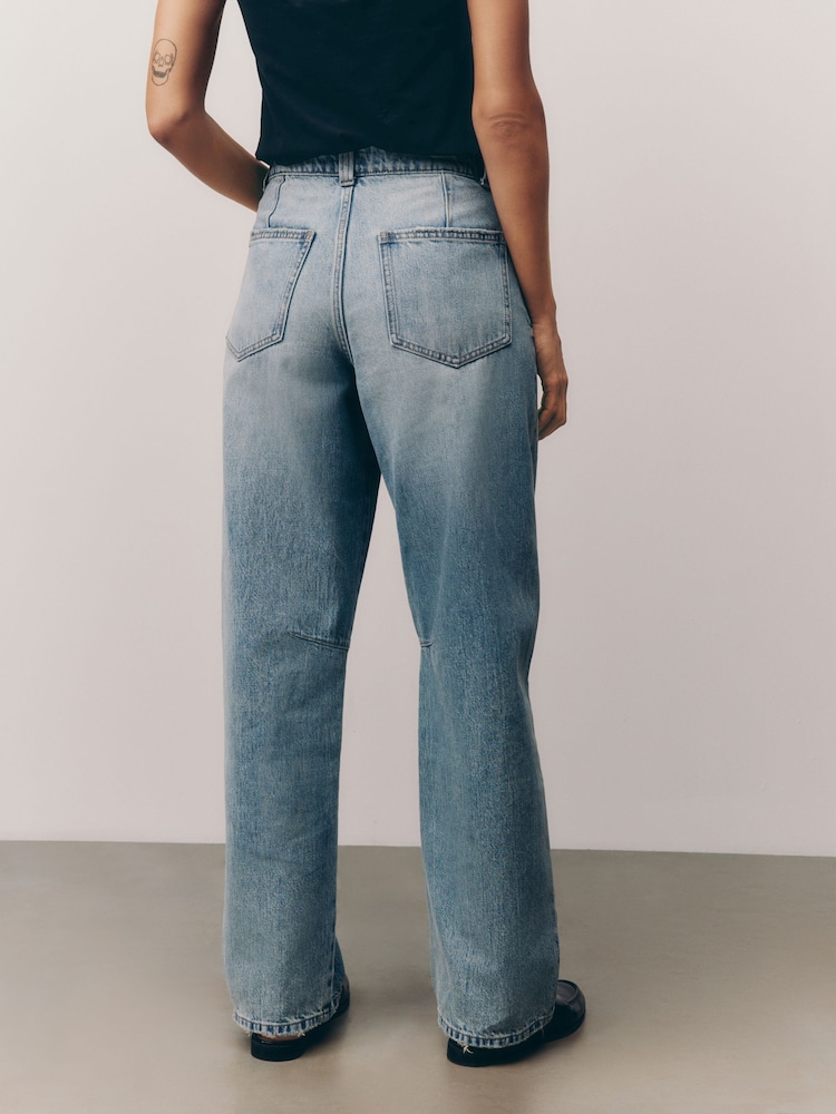 Bleach Darted Knee Barrel 100% Cotton Jeans - Image 3 of 7