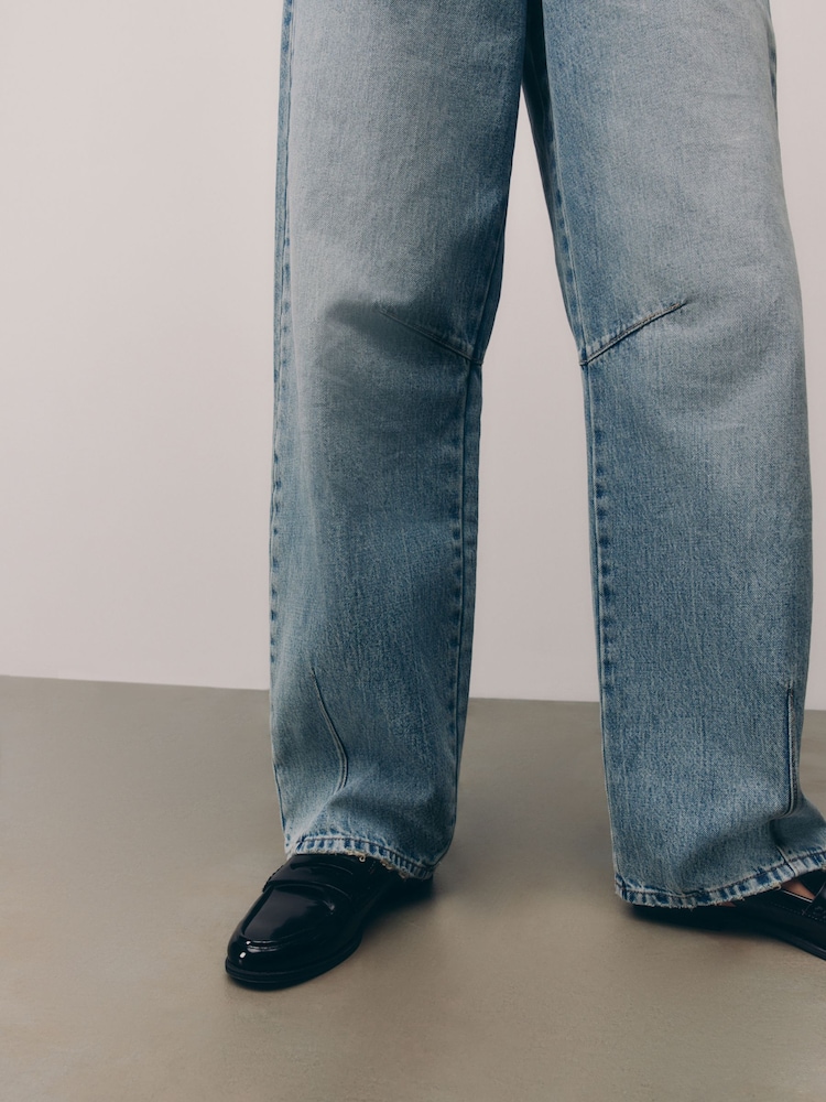 Bleach Darted Knee Barrel 100% Cotton Jeans - Image 4 of 7