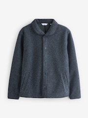 Navy Blue Wool Blend Shawl Cardigan - Image 6 of 10