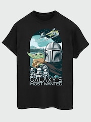 Brands In Black Star Wars Mandalorian & Grogu Galaxy T-Shirt - Image 3 of 5