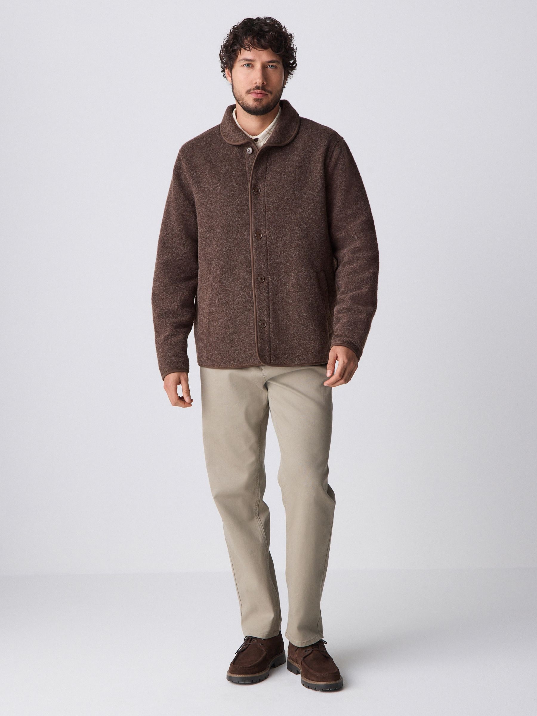 Buy Chocolate Brown Wool Blend Shawl Cardigan from the Next UK