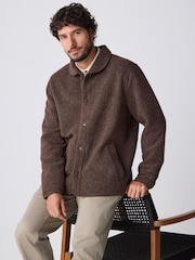 Chocolate Brown Wool Blend Shawl Cardigan - Image 4 of 9