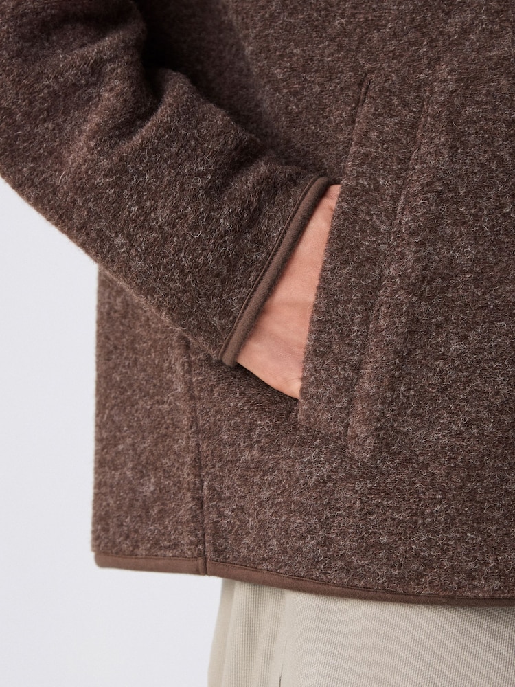 Chocolate Brown Wool Blend Shawl Cardigan - Image 6 of 9