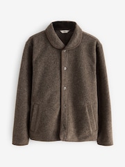 Chocolate Brown Wool Blend Shawl Cardigan - Image 7 of 9