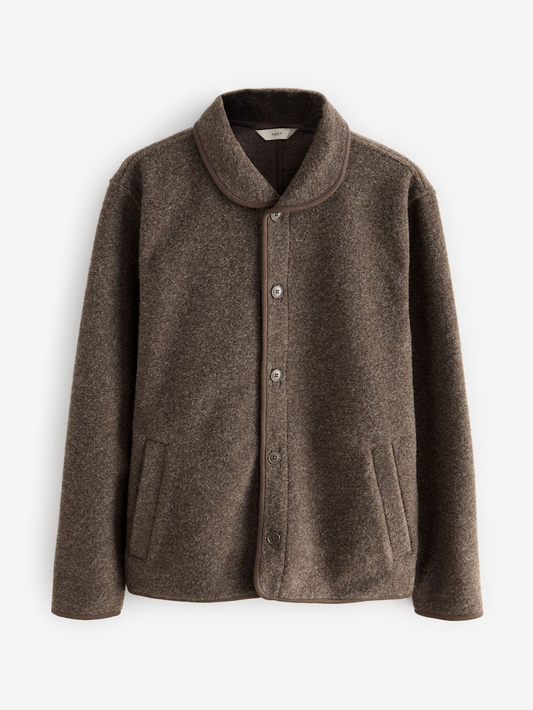 Chocolate Brown Wool Blend Shawl Cardigan - Image 7 of 9