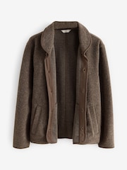 Chocolate Brown Wool Blend Shawl Cardigan - Image 8 of 9