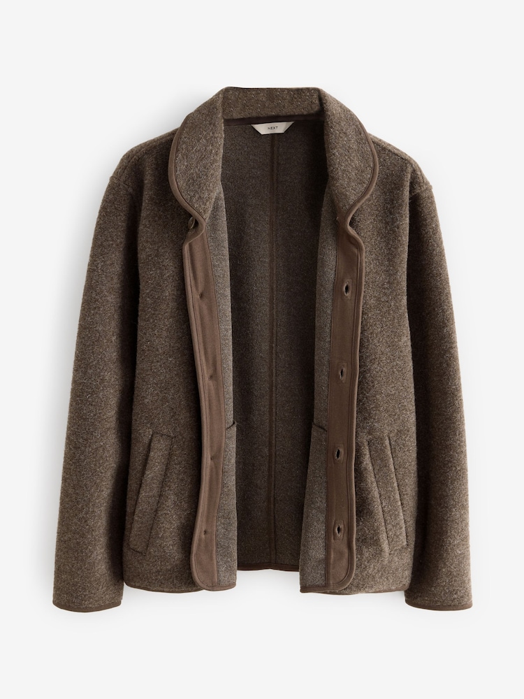 Chocolate Brown Wool Blend Shawl Cardigan - Image 8 of 9