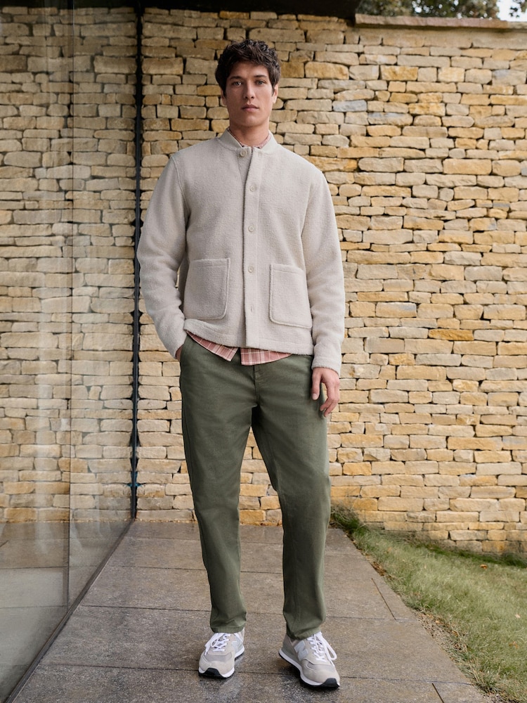 Nevtralna bež - (sintetična tkanina) borg Fleece z gumbi po celotni dolžini pletena jopa Debelejša srajca - Slika 2 iz 12 Nevtralna bež - (sintetična tkanina) borg Fleece z gumbi po celotni dolžini pletena jopa Debelejša srajca - Slika 2 iz 12
