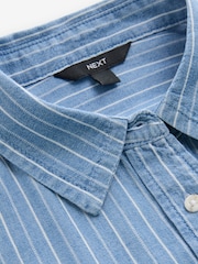 Rayure bleu moyen - Chemise légère en jean 100% coton - Image 6 de 7