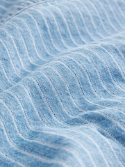 Mid Blue 100% Cotton Stripe Denim Shacket - Image 7 of 8