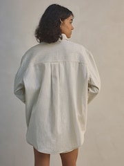 White Stripe Relaxed Denim Shirt - Image 3 of 8