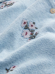 Valkaisuainepesu - Kukallinen Brodeerattu Denim 100% Puuvilla Paidat - Kuva 7 / 8