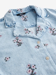 Valkaisuainepesu - Kukallinen Brodeerattu Denim 100% Puuvilla Paidat - Kuva 8 / 8