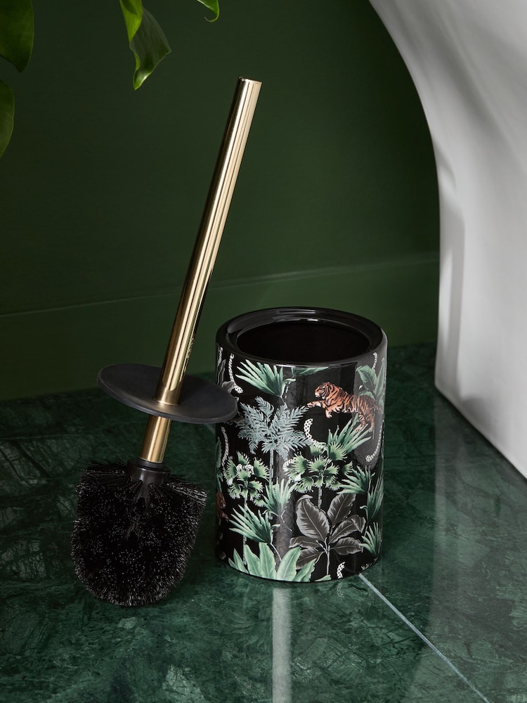 Black Tiger Print Toilet Brush - Image 2 of 4