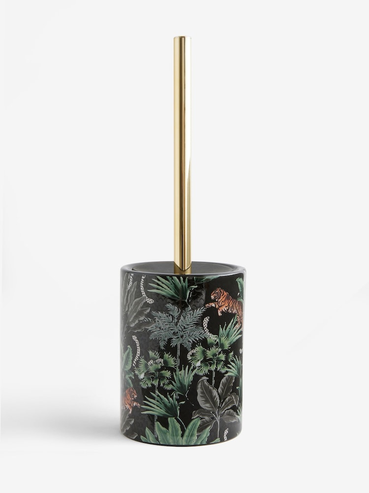 Black Tiger Print Toilet Brush - Image 4 of 4