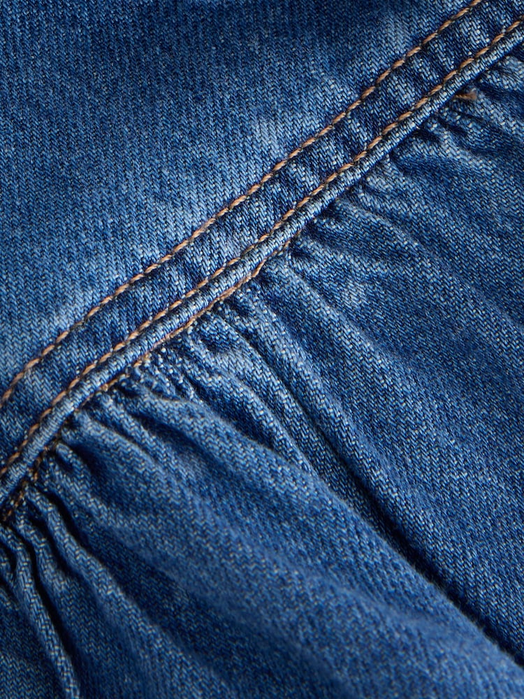 Bleu à pois - Chemisier smocké % coton Cravate sur le devant 100 - Image 6 of 7