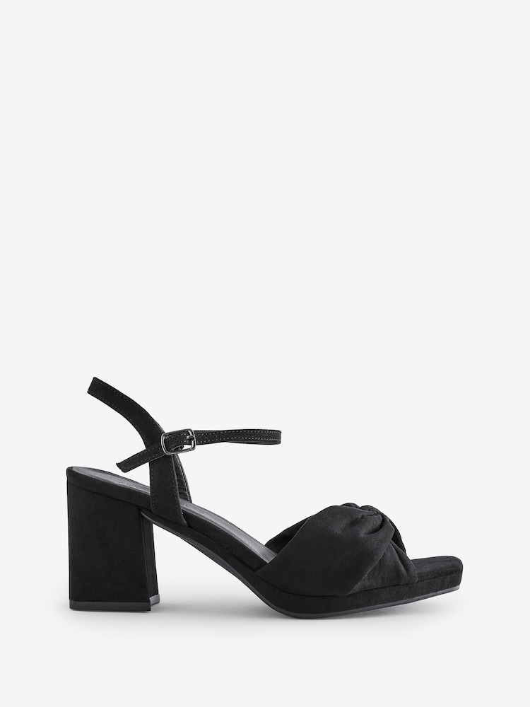 JD Williams Black Strappy Platform Sandals in Extra Wide Fit - Image 5 of 5