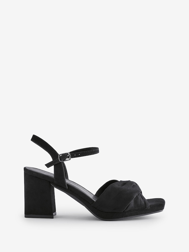 JD Williams Black Strappy Platform Sandals In Wide Fit - Image 5 of 5