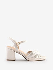 JD Williams Silver Strappy Platform Sandals In Wide Fit - Image 5 of 5