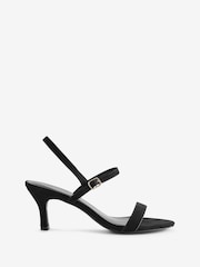 JD Williams Black Wide Fit Barely There Classic Kitten Heel Sandals in Wide Fit - Image 3 of 3