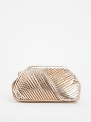 JD Williams Gold Pleated Clutch Bag - Image 1 of 4