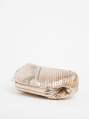 JD Williams Gold Pleated Clutch Bag - Image 4 of 4