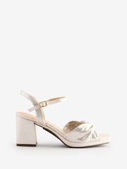 JD Williams Gold Strappy Platform Sandals in Extra Wide Fit - Image 5 of 5