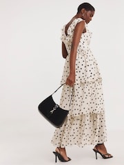 JD Williams Natural Frill Tiered Chiffon Dress - Image 2 of 5