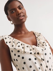 JD Williams Natural Frill Tiered Chiffon Dress - Image 4 of 5