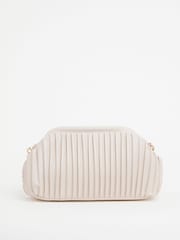 JD Williams Cream Pleated Clutch Bag - Image 2 of 5
