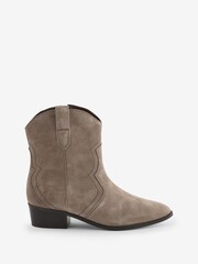JD Williams Natural Classic Suede Western Ankle Boots in Wide Fit - Image 5 of 5